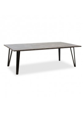 Τραπέζι σαλονιού Justin pakoworld MDF μεταλλικό γκρι cement-μαύρο 140x80x45εκ 058-000035