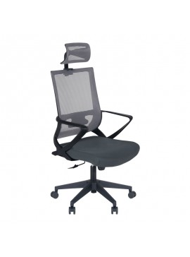 Καρέκλα γραφείου Cooper Megapap με ύφασμα Mesh σε χρώμα γκρι 59x56x123/134εκ.  GP003-0001