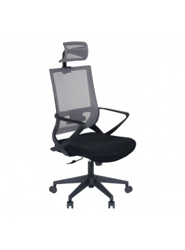 Καρέκλα γραφείου Cooper Megapap με ύφασμα Mesh σε χρώμα γκρι - μαύρο 59x56x123/134εκ.  GP003-0002