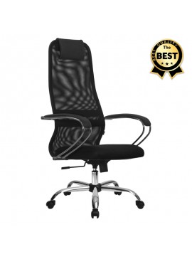 Καρέκλα γραφείου Lord Megapap με ύφασμα Mesh σε χρώμα μαύρο 66,5x70x123/133εκ. GP008-0001