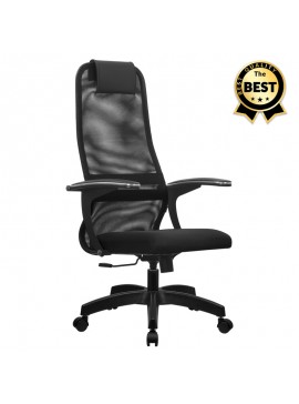 Καρέκλα γραφείου Chief Megapap με ύφασμα Mesh σε χρώμα μαύρο 66,5x70x123/133εκ.  GP008-0007