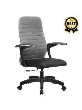Καρέκλα γραφείου Melani Megapap με διπλό ύφασμα Mesh σε χρώμα γκρι - μαύρο 66,5x70x102/112εκ. GP008-0016