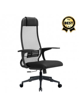 Καρέκλα γραφείου εργονομική Antonio Megapap με ύφασμα Mesh σε χρώμα μαύρο 66,5x70x111,8/133εκ. GP008-0018
