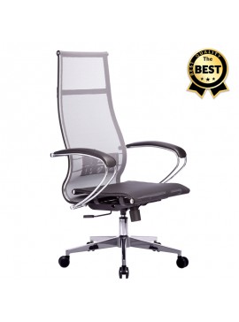 Καρέκλα γραφείου εργονομική Berta Megapap με ύφασμα Mesh σε γκρι - μαύρο 66,5x70x113,3/131εκ. GP008-0022