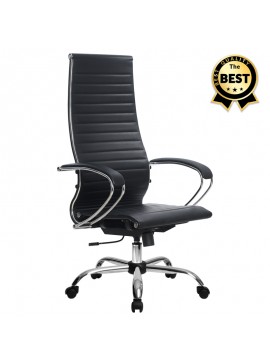 Καρέκλα γραφείου εργονομική Francy Megapap από τεχνόδερμα σε χρώμα μαύρο 66,5x70x113,3/131εκ. GP008-0023