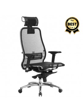 Καρέκλα γραφείου εργονομική Samurai-4 Megapap με ύφασμα Mesh σε μαύρο 69x71x123/131εκ. GP008-0030