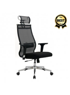 Καρέκλα γραφείου Euro Megapap εργονομική με ύφασμα polyester σε χρώμα μαύρο 66,5x70x118/131εκ. GP008-0037